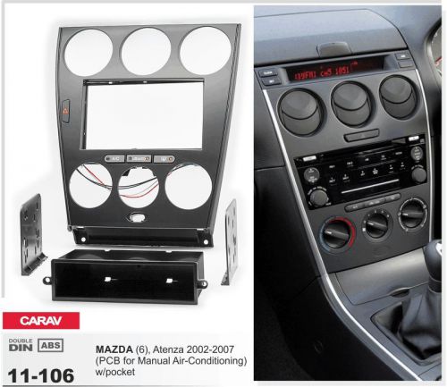 Carav 11-106 2din car radio dash kit face plate frame panel for mazda 6 2002-07