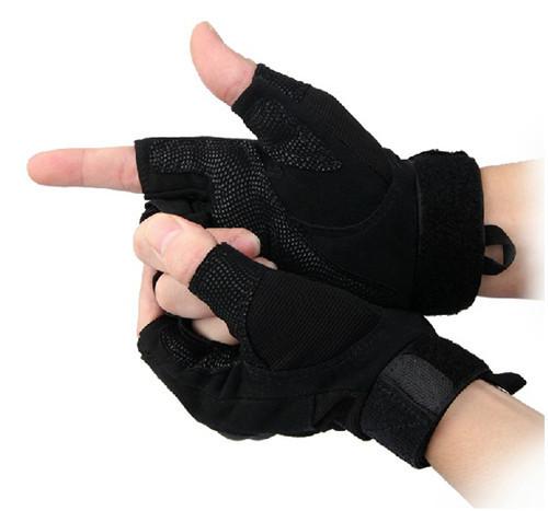 Black half-finger motorcycle mountain cycling bike riding sports racing gloves