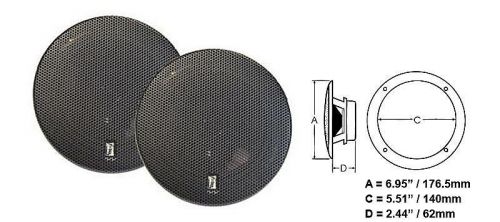 Poly-planar #ma8506b - 3-way titanium marine speaker - 6in - pair - black