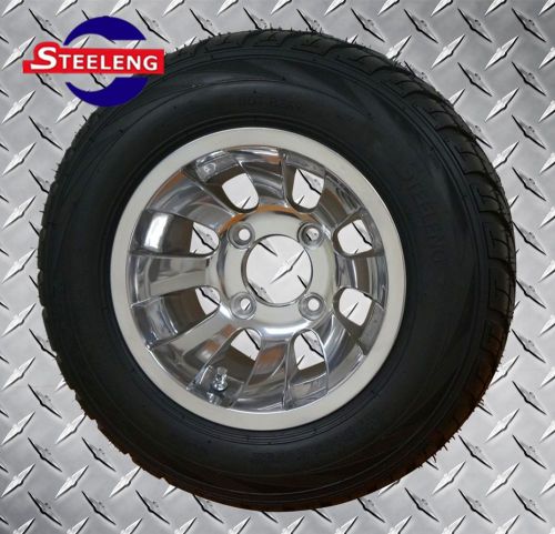 Golf cart 10x7 polished wheels and 205/50-10 pioneer dot low profile tires (4)
