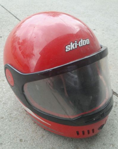 Ski-doo vintage red snowmobile helmet lm27086 1990 year made for display only