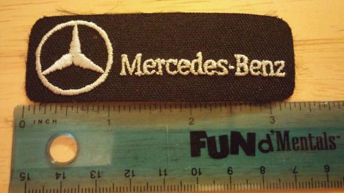 Mercedes-benz  embroidered  iron on  patch  black - silver - 3.5&#034;x1&#034;