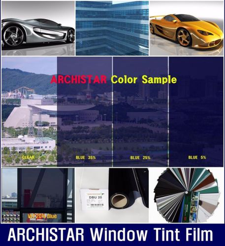 S:20&#034;x16ft /vlt 20%  blue solar film/tint/window/glass/privacy/roll/uv /car/long