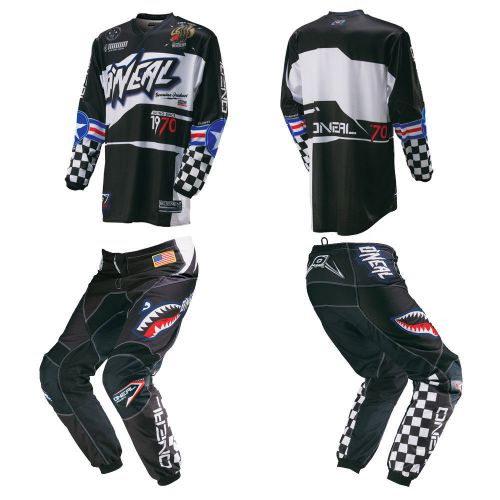 Oneal element afterburner motocross mx off-road dirtbike gear jersey pants combo
