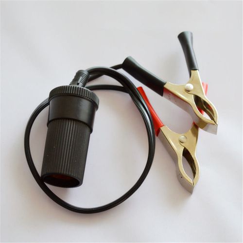 12v car battery terminal clip-on cigarette lighter power socket adapter adaptor