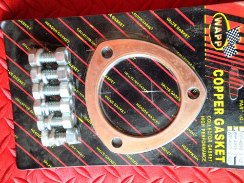 Copper exhaust gasket for 3 hole 3.0&#034; diameter collectors ford chevy gm  ph402