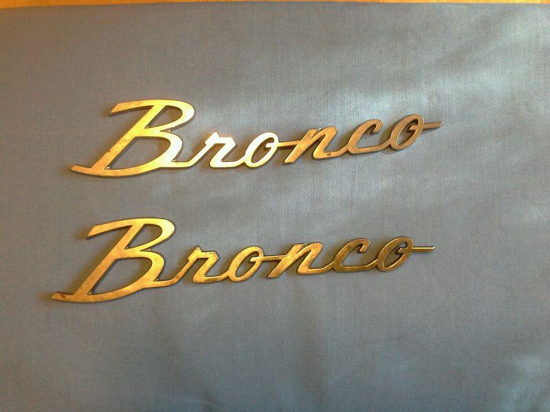 Vintage 1970's ford bronco side chrome emblems