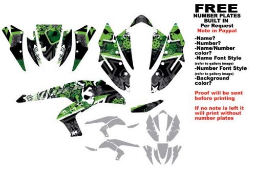 Dfr subculture graphic kit green sides/fenders kawasaki kfx450r kfx450