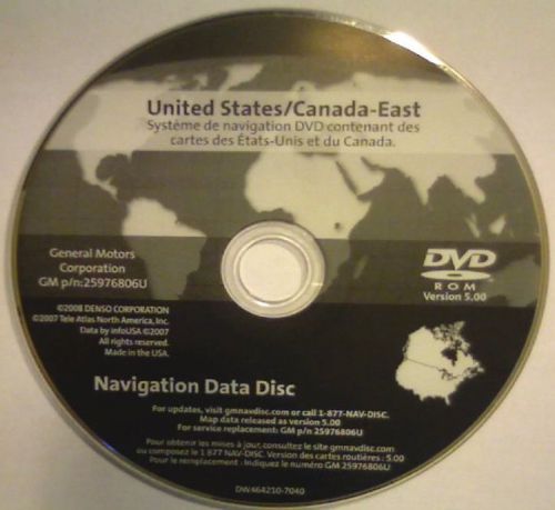 2005 to 2011 chevrolet corvette z06 zr1 &amp; cadillac sts navigation dvd east map