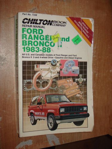 1983-1988 ford ranger bronco ii shop manual service book 84 85 86 87 chiltons
