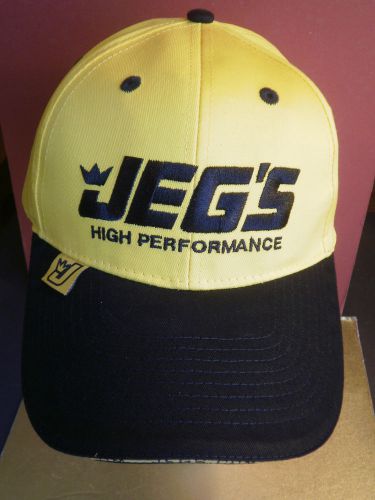 Jegs hat yellow high performance headwear cap racing equipment gear new racing