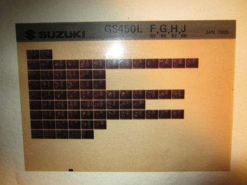 1985-1988 suzuki motorcycle gs450l f g h j microfiche parts catalog gs 450 l