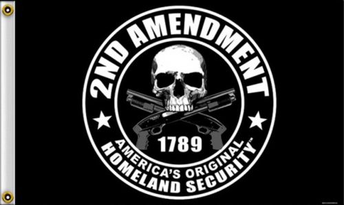 Motorcycle homeland security 2nd amendment (3&#039; x 5&#039;)  flag