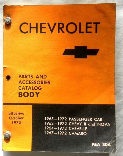 1965 - 1972 chevrolet parts and accessories catalog manual camaro chevelle nova