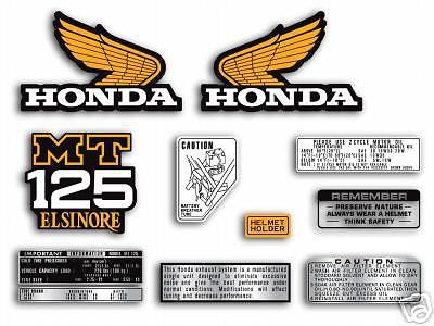 1975 honda mt125 elsinore - 10 pc. decal set