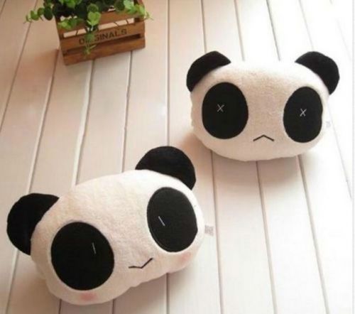 2pcs lovely creative panda auto car neck rest cushion headrest pillow mat