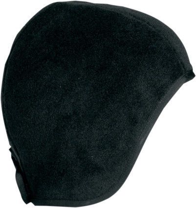 Schampa adult black fleece skullcap w/ ponytail holder