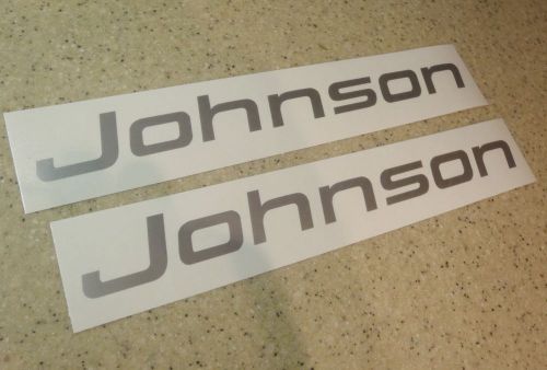 Johnson outboard vintage decal die-cut silver 2-pak free ship + free fish decal