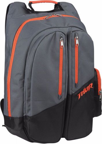 Thor tech backpack laptop compartment side pockets padded straps black/gray