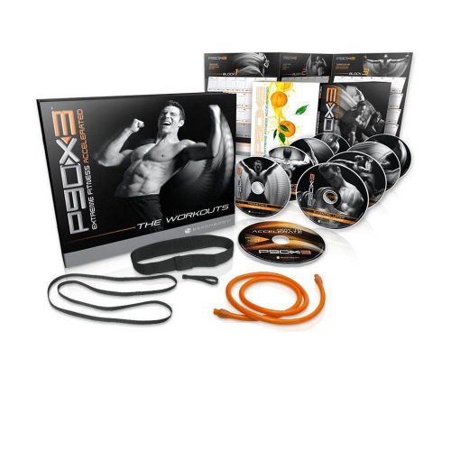 Tony horton&#039;s p9ox3 10 dvd set w/ resistance band and guidebooks p90x