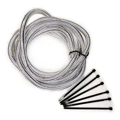 Mr.gasket 4520 convoluted tubing wire sheath polyethylene chrome 1/4&#034; dia 10 ft.