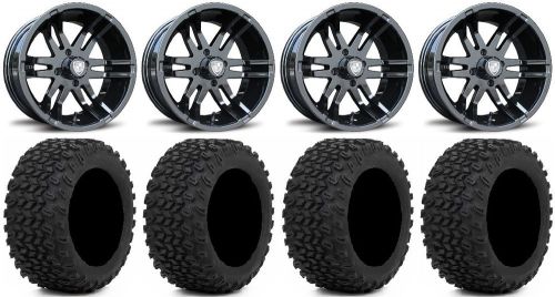 Fairway alloys flex black golf wheels 14&#034; 23x10-14 xt trail tires yamaha