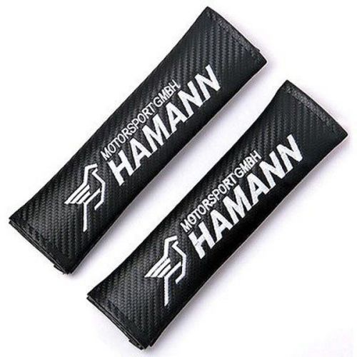 Hamann carbon fiber + embroidery car seat belt cover pad shoulder cushion 2pcs