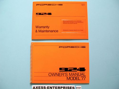 77 - 1977 porsche 924 owners user manual + service maintenance service book g107
