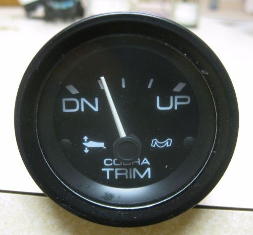 Medallion black dial w/ black bezel 2&#034; boat trim gauge for omc cobra sik-104-30
