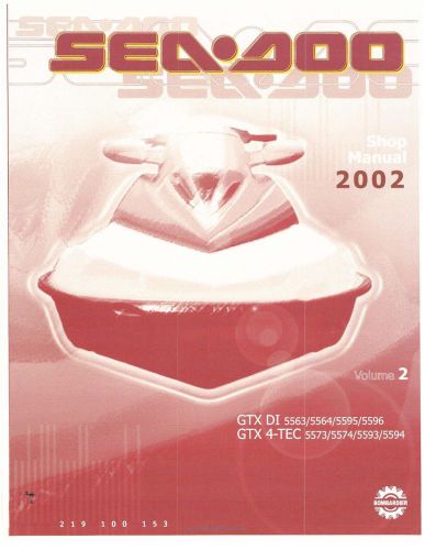 Sea-doo service shop manual 2002 gtx di &amp; gtx 4-tec