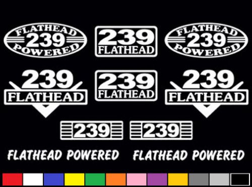 10 decal set 239 ci v8 powered engine stickers emblems vinyl flathead decals