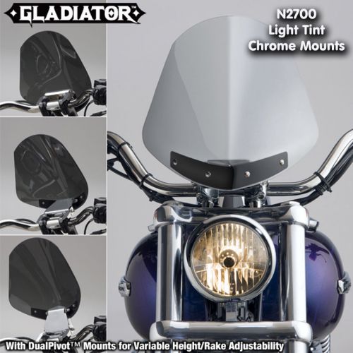 Harley fxdc dyna super glide cstm gladiator windshield lt tnt chrome mnts n2700