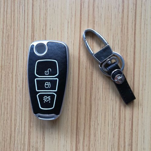 Luminous key fob case holder cap key chain for ford escape kuga (3-button key)