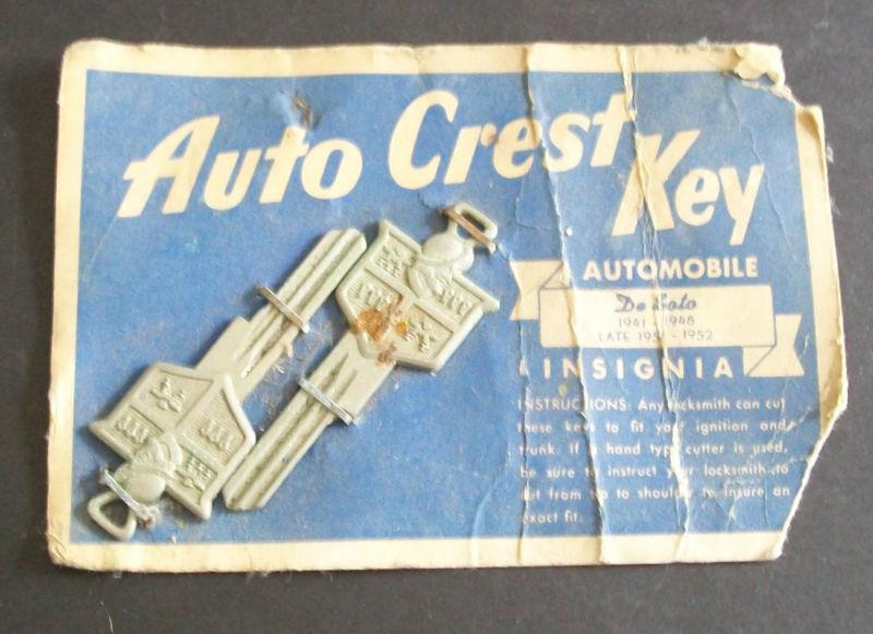 Vintage set of 2 auto crest de soto key blanks – nos