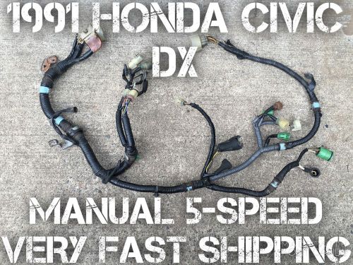 1991 honda civic dx engine wire harness obd0 5-speed manual lx 88 89 90 91 oem