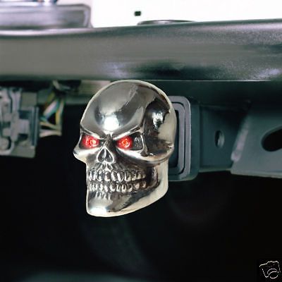 New  chrome skull trailer hitch cover insert  awesome realistic detail !