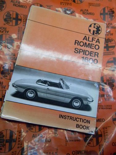 Alfa romeo spider 1600  instruction  manual