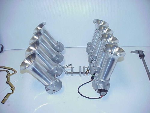 New billet aluminum fuel injection butterflies &amp; stacks with linkage ls chevy