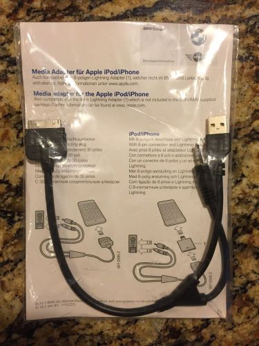 New oem bmw mini iphone ipod music adapter cable part # 61 12 2 344 300