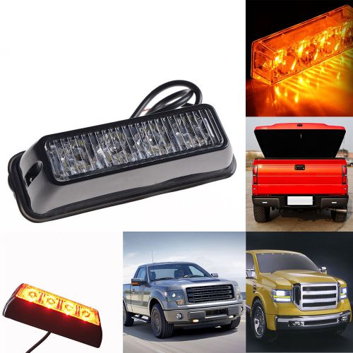 4 led car truck emergency beacon light bar hazard strobe warning yellow / amber