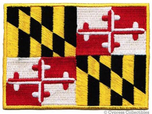 Maryland biker vest patch iron-on embroidered state flag emblem