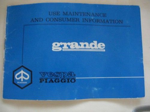 1980&#039;s vespa piaggio grande use maintenance and consumer information