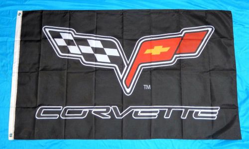 Chevrolet black corvette 3x5 flag racing c6 banner z06 grand sport 427