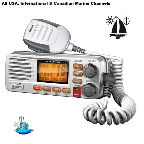 Uniden um380 rugged vhf radio: usa, international &amp; canadian marine channels