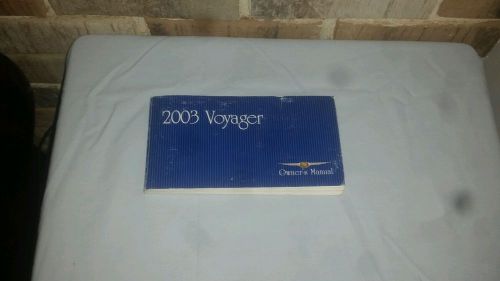 Original oem owners manual book for 2003 plymouth voyager van minivan