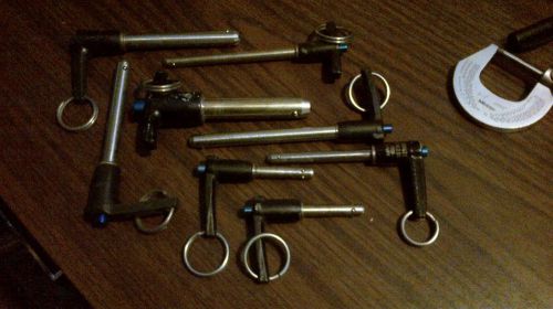 Spring loaded ball lock safety pins assorted sizes 1/4 to 1/2 lot of 8 units