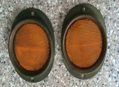 Set of two orange stimsonite aga no. 12a reflectors* army green* vintage jeep