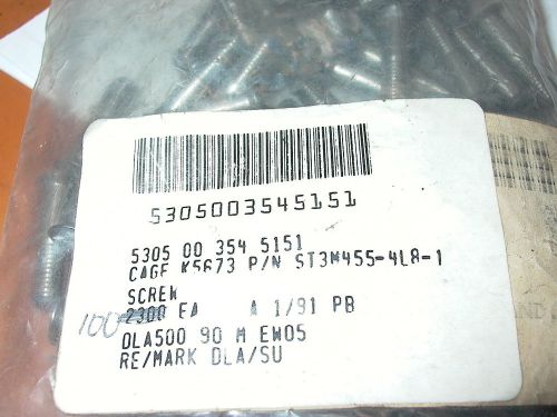 Lot of one hundred aircraft steel hi lock  bolts / pins  # st3m455-4l8-1