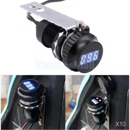10x car usb led car charger adapter with voltmeter for samsung iphone gps htc