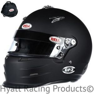 Bell gp.3 auto racing helmet sa2015 &amp; fia - 7 3/8 (59) / matte black (free bag)